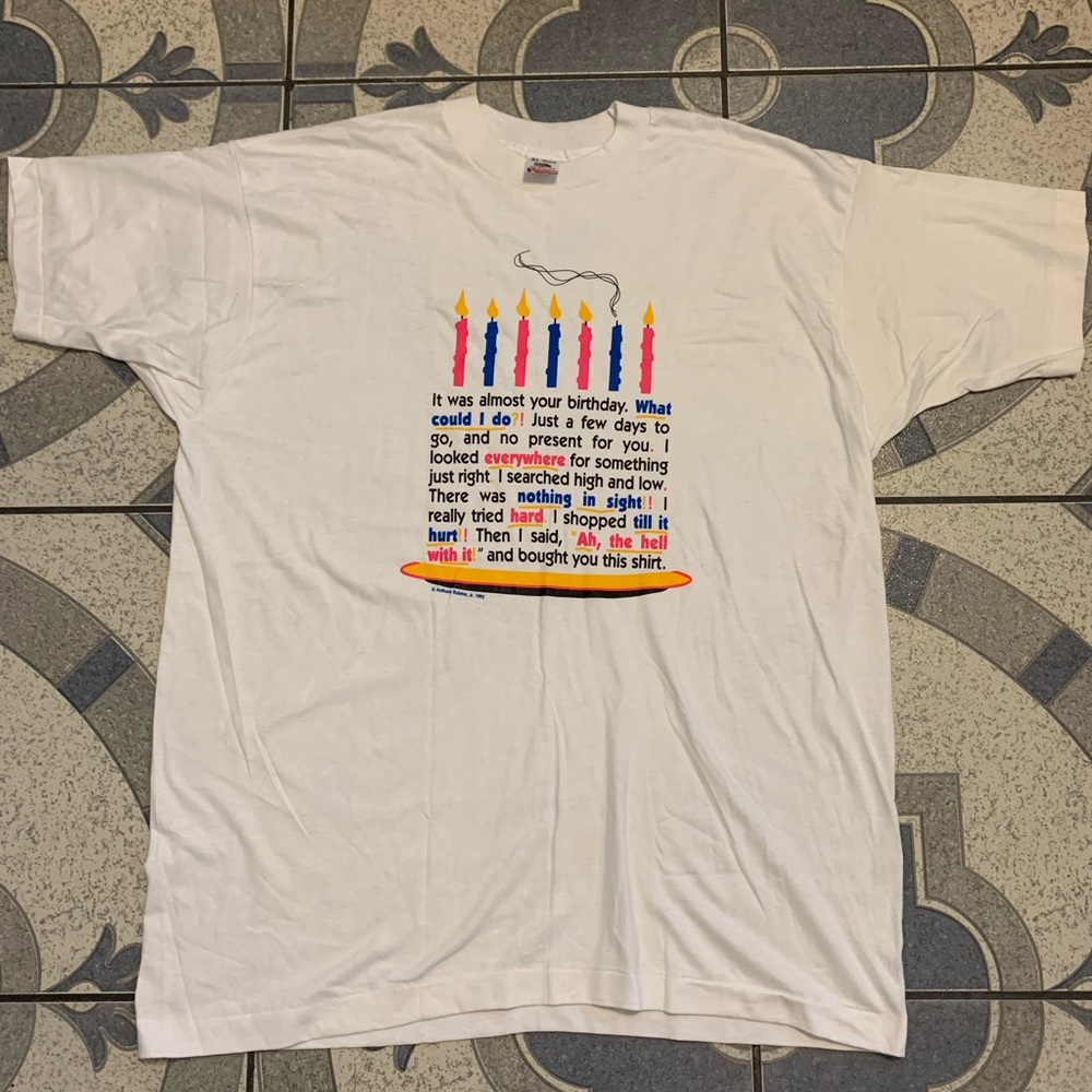 NWOT Vintage ‘93 Happy Birthday Single-Stitch Tee